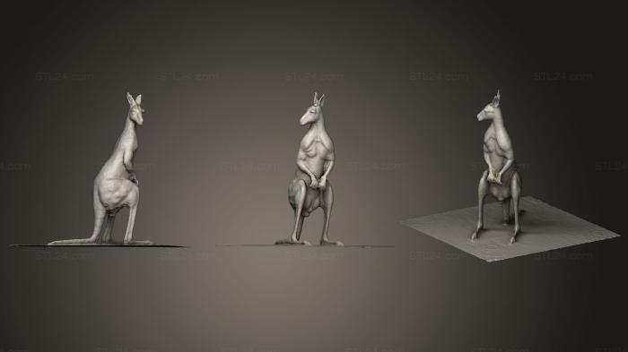 Animal figurines (Kangaroo statue, STKJ_1113) 3D models for cnc